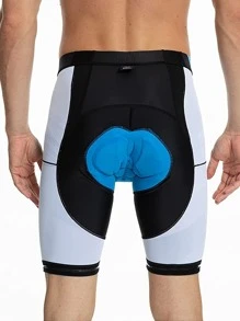 男士條紋印花騎行褲和手機口袋 - 彩色 - 查看 2