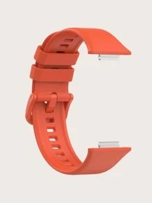 Dây đeo đồng hồ màu đỏ bằng silicon Solo Color tương thích với Watch Fit 2 - trái cam - Xem 7