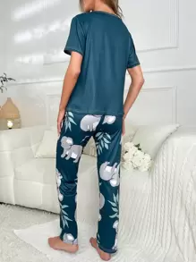 Koala Print Tee & Pants PJ Set / Pajama Set