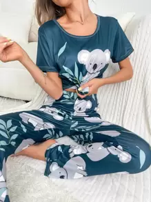 Koala Print Tee & Pants PJ Set / Pajama Set
