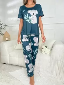 Koala Print Tee & Pants PJ Set / Pajama Set