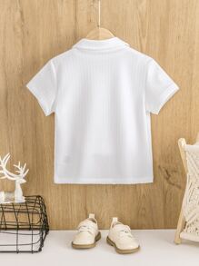 Toddler Boys Solid Button Front Shirt Without Tee - White - View 2