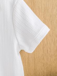 Toddler Boys Solid Button Front Shirt Without Tee - White - View 3