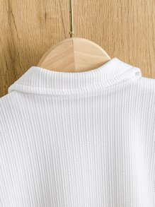 Toddler Boys Solid Button Front Shirt Without Tee - White - View 5