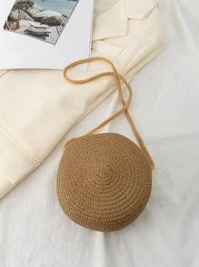 迷你草編包 - 棕色 - 查看 2