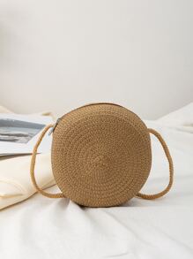 迷你草編包 - 棕色 - 查看 3