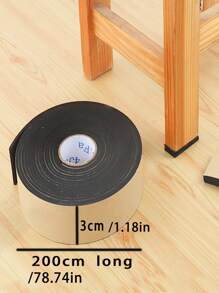 1卷素色自黏式家具墊 - 黑色 - 查看 6