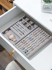 2 cái Khay trang sức nhiều lưới - Xám - Xem 2