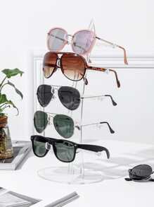 WHICHLIFE 1入組可拆卸PMMA太陽鏡展示架簡約透明帆船設計多層珠寶塔適合家用 - 無色 - 查看 1