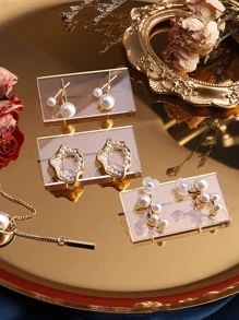 10pcs Clear Earring Display Stand, Simple Earrings Organizer For Home - Clear - View 1