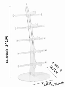 WHICHLIFE 1入組可拆卸PMMA太陽鏡展示架簡約透明帆船設計多層珠寶塔適合家用 - 無色 - 查看 4