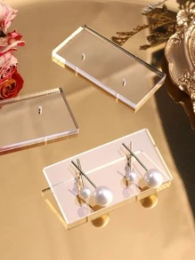10pcs Clear Earring Display Stand, Simple Earrings Organizer For Home - Clear - View 2