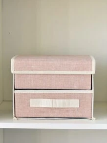 1pc Double Layer Underwear Storage Box - Pink - View 2