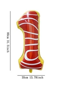 1入組30英寸數字小氣球 - 彩色 - 查看 3