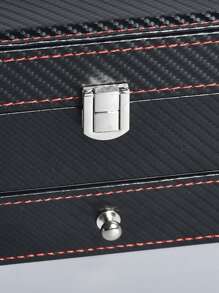 Hộp lưu trữ đồ trang sức hai lớp 1pc - màu đen - Xem 4