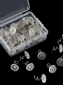 20入組沙發固定麻花釘，用於床上用品沙發桌布的不銹鋼尖針 - 無色 - 查看 4