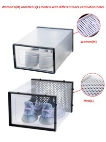 1 pieza Caja de almacenamiento de zapatos transparente - Blanco - Ver 4