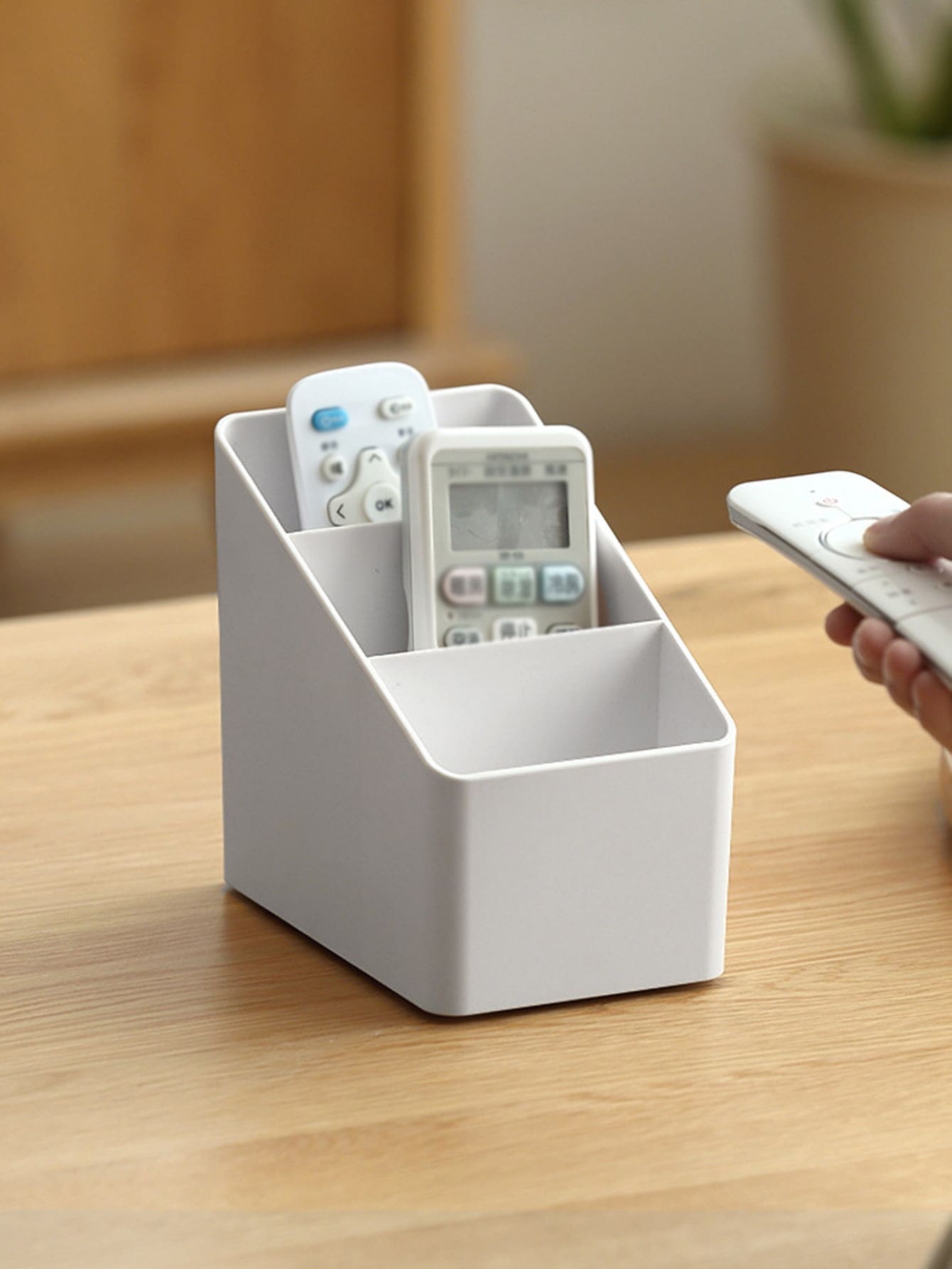 1入組多功能素色書桌收納盒 - 白色 - 查看 1