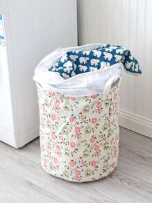 花卉印花衣服收纳篮洗衣篮，洗衣篮浴室收纳篮，篮子，收纳篮，可折叠洗衣篮