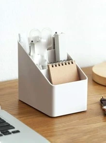 1入組多功能素色書桌收納盒 - 白色 - 查看 3