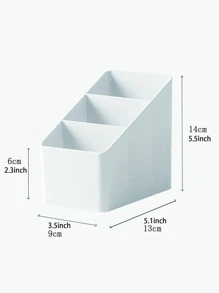 1入組多功能素色書桌收納盒 - 白色 - 查看 5