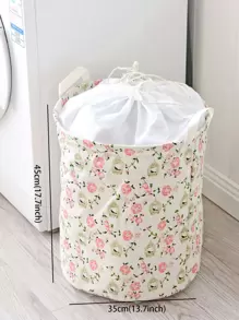 花卉印花衣服收纳篮洗衣篮，洗衣篮浴室收纳篮，篮子，收纳篮，可折叠洗衣篮