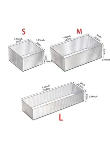 1 PP Bền Trang Sức Hộp Bảo Quản, Tối Giản Trong Suốt Hình Vuông Đa Năng Ngăn Kéo Hộp Bảo Quản Hộp Đựng Bông Tai, Vòng Cổ - Trong sáng - Xem 3