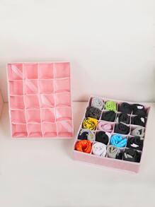 WHICHLIFE 1pc 20 Grid Socks Storage Box Bedroom, Organizer, Home Storage, For White T-Shirt Women, Black Pants Women, Ladies Winter Clothes, Dress, Winter Clothes For Ladies, Elegant Woman Dresses, White Shirt For Ladies, Long Sleeve, White Jumpsuit For Women, Spring Dresses For Women, Spring Outfits For Women, Spring, Spring Clothes, Minimalist, Summer Tops Storage - Pink - View 1