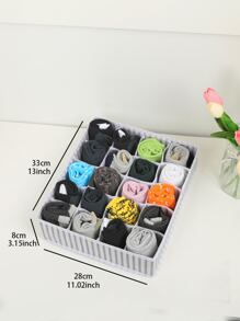 1 pieza Caja de almacenamiento de tela reutilizable con 20 compartimentos, organizador plegable de armario con patrón de rayas para guardar calcetines, vestidos, pantalones, zapatos, jeans, botas, faldas - Multicolor - Ver 4