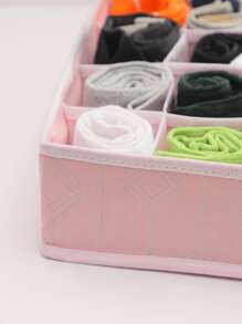 WHICHLIFE 1pc 20 Grid Socks Storage Box Bedroom, Organizer, Home Storage, For White T-Shirt Women, Black Pants Women, Ladies Winter Clothes, Dress, Winter Clothes For Ladies, Elegant Woman Dresses, White Shirt For Ladies, Long Sleeve, White Jumpsuit For Women, Spring Dresses For Women, Spring Outfits For Women, Spring, Spring Clothes, Minimalist, Summer Tops Storage - Pink - View 4