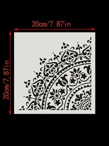 1pc Mandala Design Random Drawing Template - White - View 2