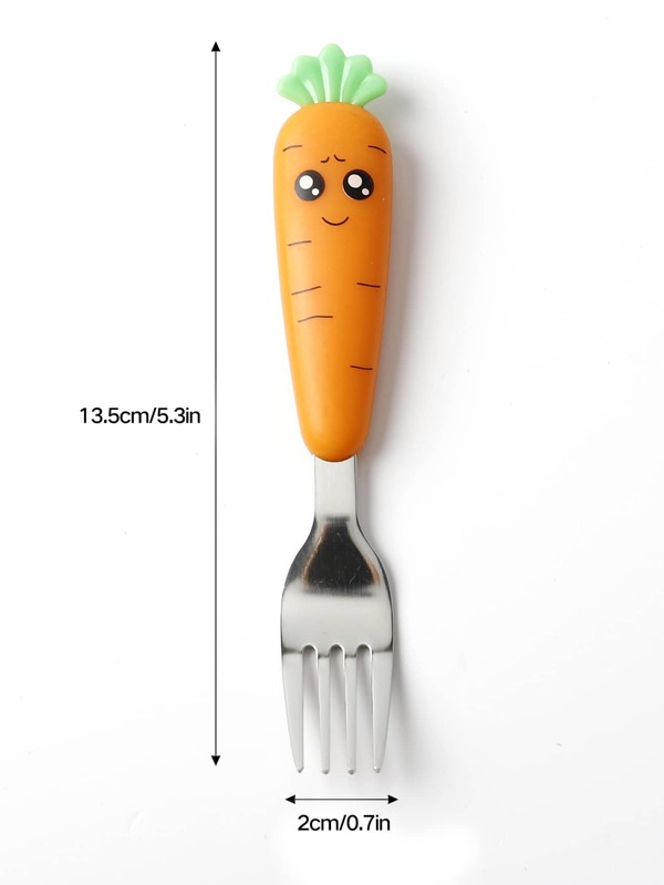 1 pieza Tenedor con diseño de zanahoria, tenedor pequeño y lindo de dibujos animados para niños, regalo de Navidad