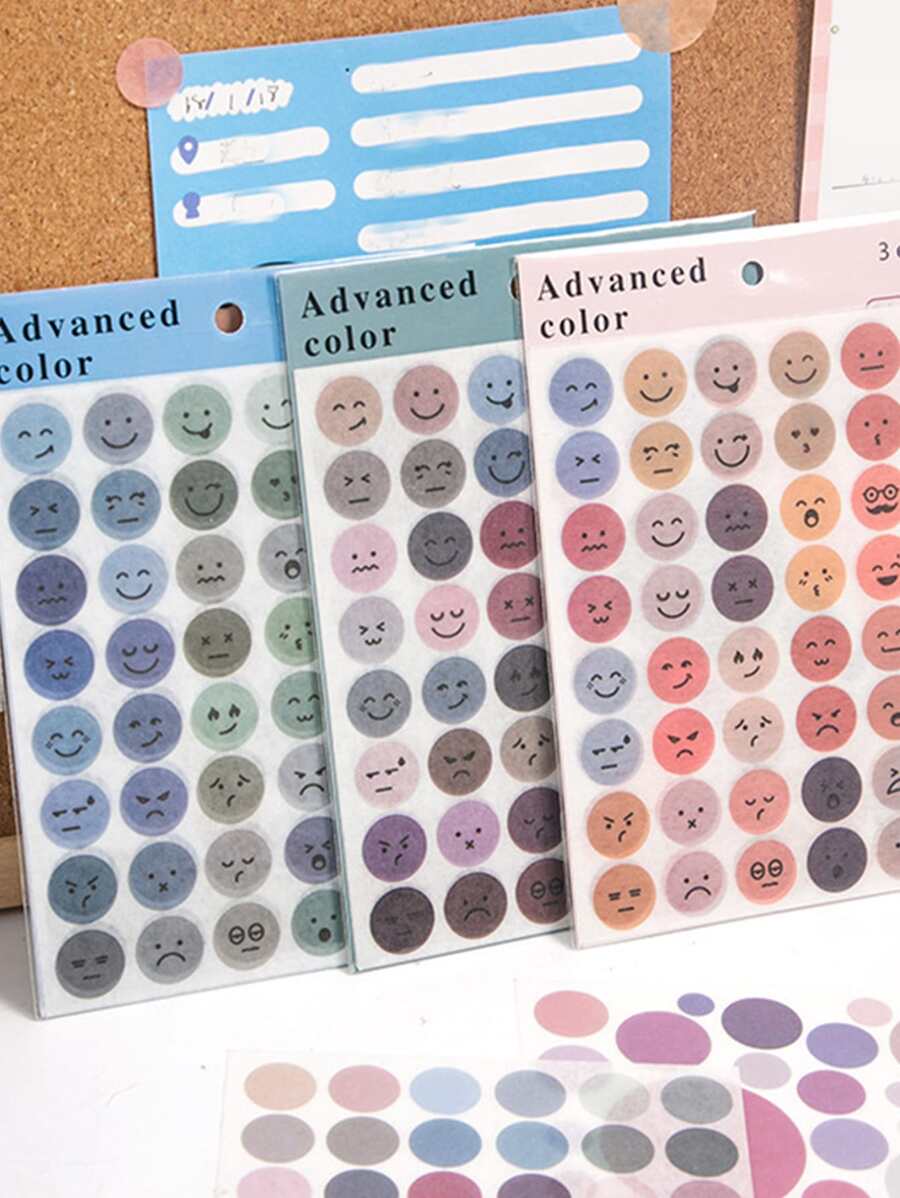 3pcs Circle Pattern Random Sticker - Multicolor - View 1