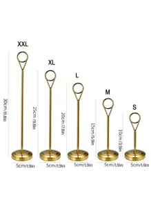 1 件圆形桌号架，金色不锈钢座位卡架，适用于派对餐桌