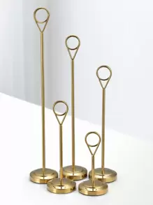 1 件圆形桌号架，金色不锈钢座位卡架，适用于派对餐桌