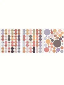 3pcs Circle Pattern Random Sticker - Multicolor - View 4