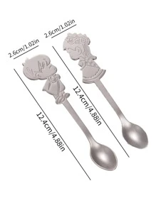 2 cái Thìa Trang trí Hình - Bạc - Xem 2