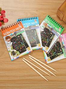 1pc Sách Tranh Cào Ngẫu Nhiên & Thanh 1pc - Nhiều màu - Xem 1