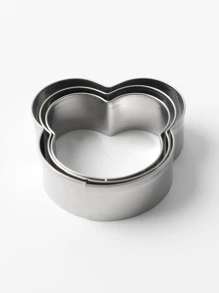 3入組熊形狀餅乾模具 - 銀色 - 查看 3