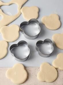 3入組熊形狀餅乾模具 - 銀色 - 查看 5