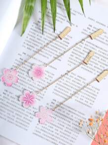 1pc Cherry Blossom Shaped Bookmark Ngẫu nhiên - Hồng - Xem 5