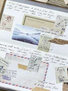 1 Caja Pegatina De Planta Vintage - Multicolor - Ver 3