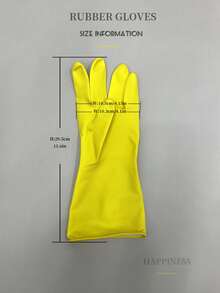 3對乳膠家用手套黃色家用廚房清潔手套