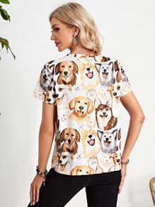 EMERY ROSE 小狗印花T恤 - 彩色 - 查看 2