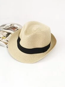 Sombrero de paja cinta - Beis - Ver 1