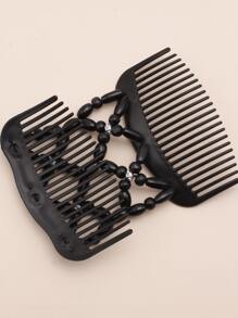 Peine con diseño de cuenta - Negro - Ver 1