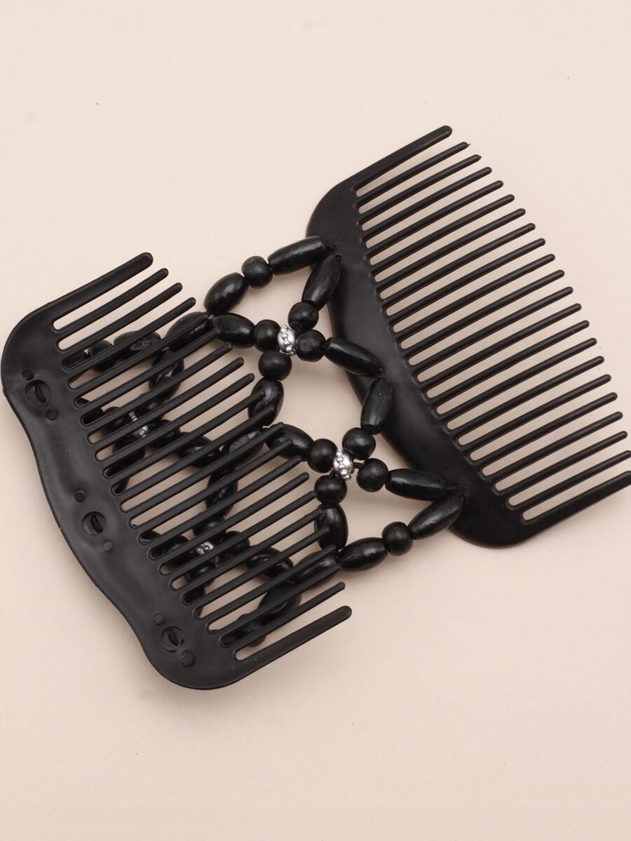 Peine con diseño de cuenta - Negro - Ver 1