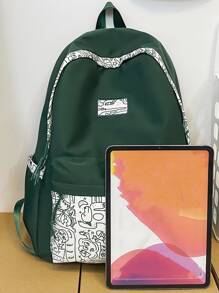 Mô hình Cartoon Ba lô Cổ điển Khối màu Đúng mốt Đối với Trường học Cặp sách Cặp sách Ngoài trời Nhẹ , Có thể mang đi - Nhiều màu - Xem 3