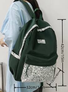 Mô hình Cartoon Ba lô Cổ điển Khối màu Đúng mốt Đối với Trường học Cặp sách Cặp sách Ngoài trời Nhẹ , Có thể mang đi - Nhiều màu - Xem 4