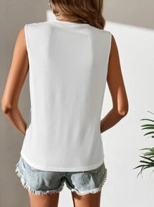 SHEIN Tall 素色背心上衣 - 白色 - 查看 2